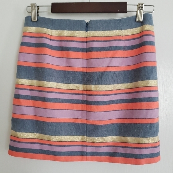 J. Crew Striped shimmery casual skirt mini Size 00 - Picture 3 of 11